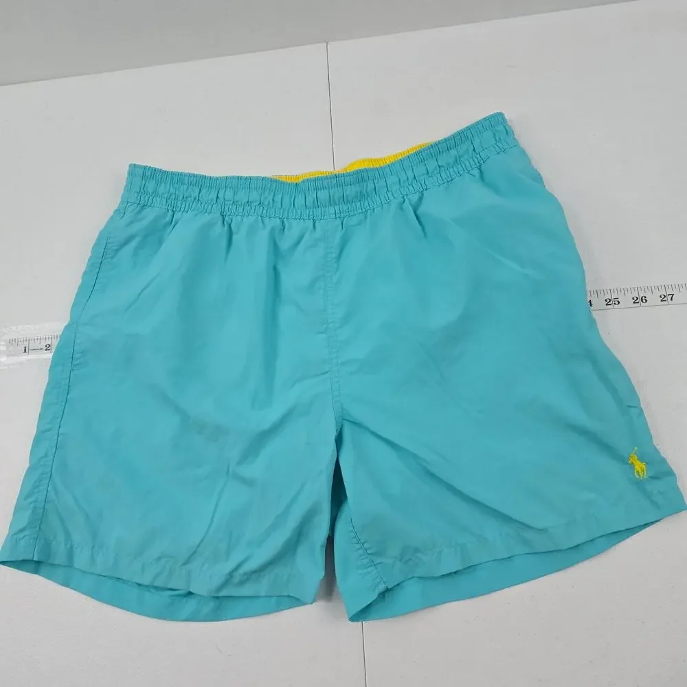 VTG Polo Ralph Lauren‎ swim trunks turquoise blue Large mens 5604